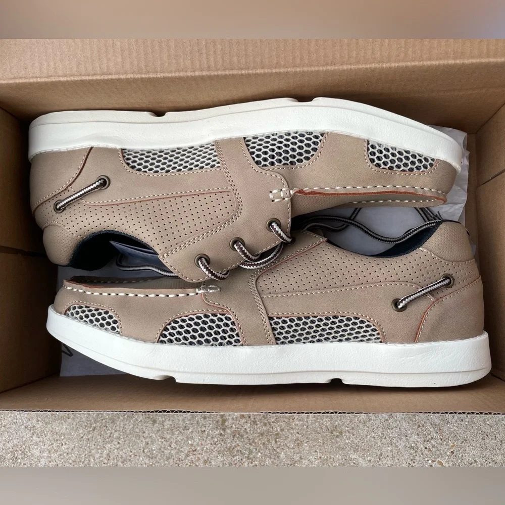 Island Surf NWT Men’s Atlantic II Boat Lake Shoes in Tan/Parchment Size 10.5